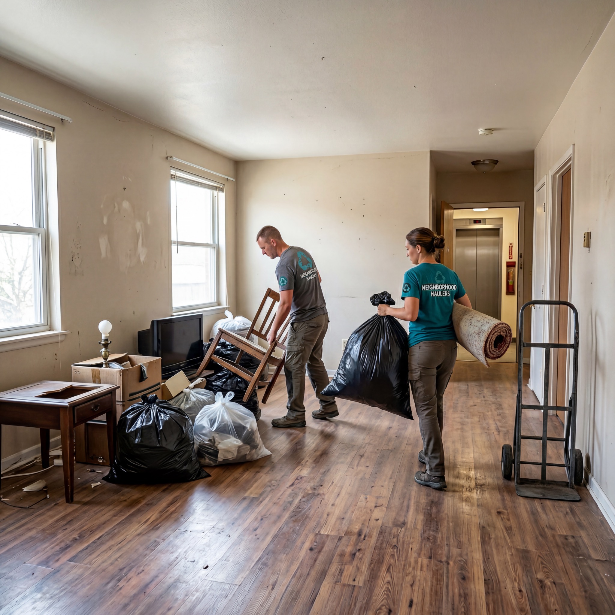 Professional junk removal crew