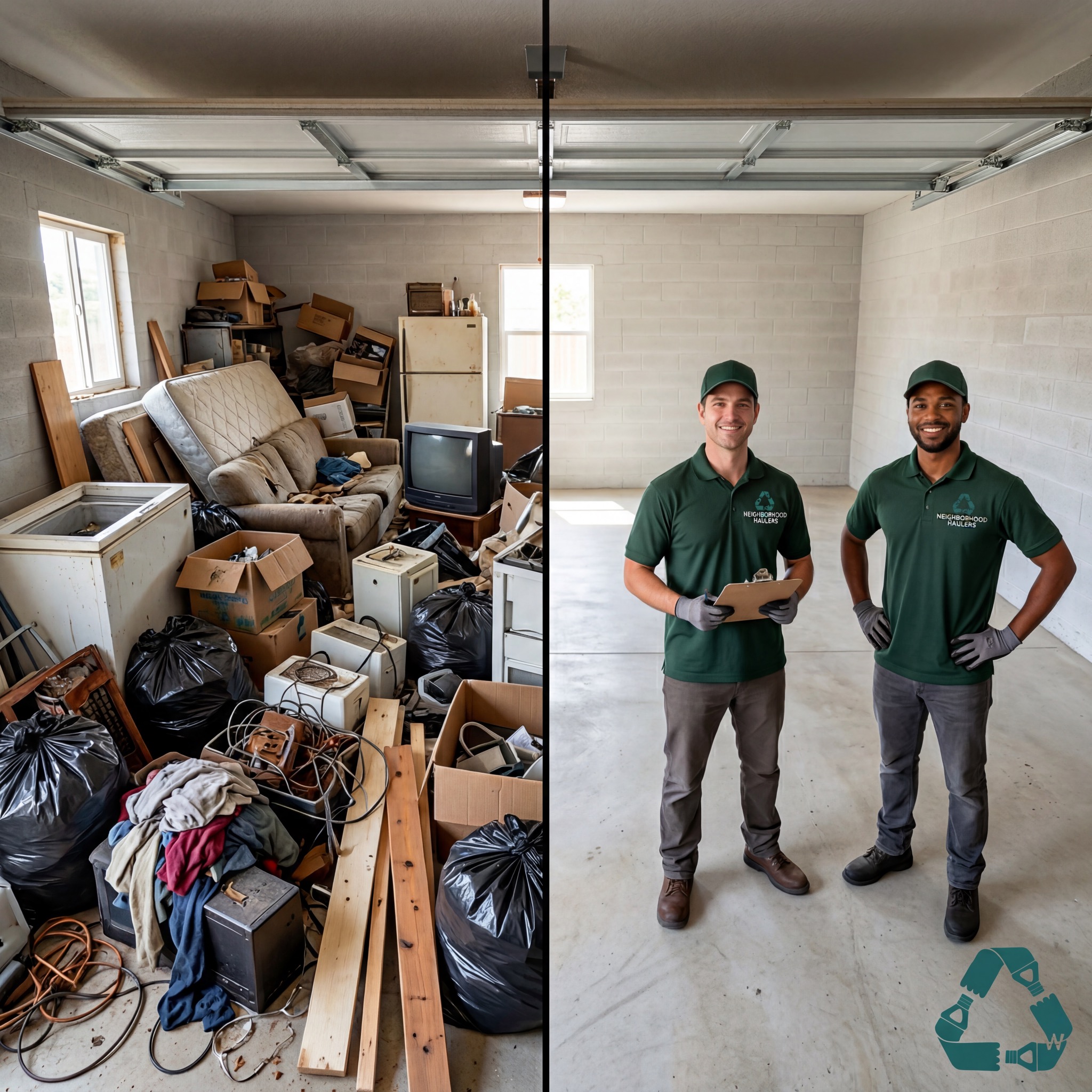 Before and after garage cleanout